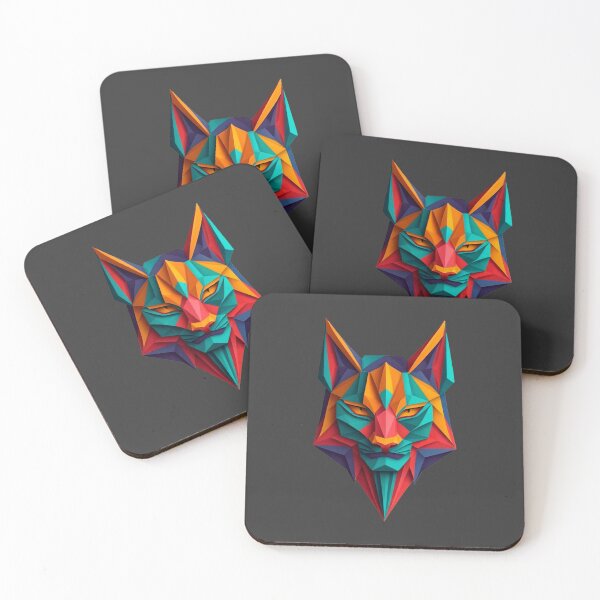 Item preview, A traditional devil mask, origami, lynx vector art designed and sold by VugArtShop.