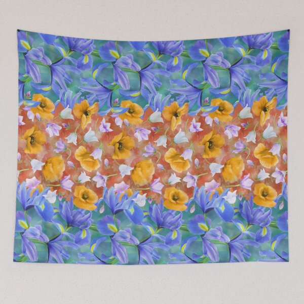 Item preview, Merged Campanula Poppies Iris  designed and sold by Tina Veenstra.