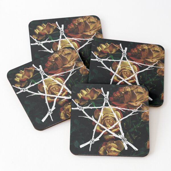 Artikelvorschau, Hexe gelbe Rosen Pentagramm Pentagramm dunkel botanisch entworfen und verkauft von WildWoodlandWitch.