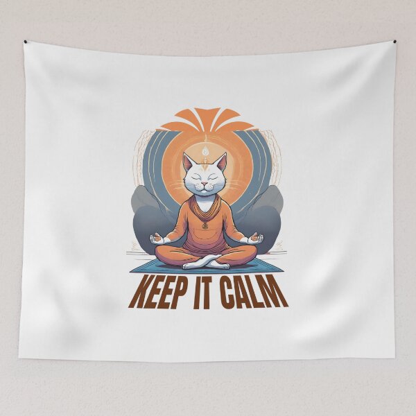Item preview, keep it calm (meditating cat) designed and sold by pnidesign.