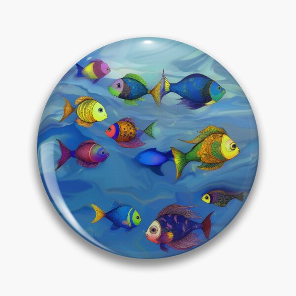 Artikelvorschau, Boho Fish Böhmischer Stil Bunte Fische im blauen Wasser entworfen und verkauft von Beachy.