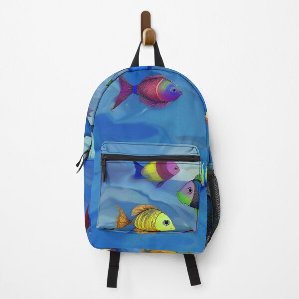 Item preview, Boho Fish Bohemian Style Colorful Fish in Blue Water designed and sold by Beachy.