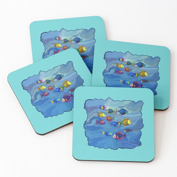 Item preview, Boho Fish Bohemian Style Colorful Fish in Blue Water designed and sold by Beachy.