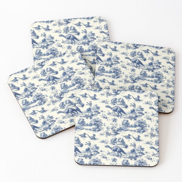 Item preview, prehistoric toile de jouy designed and sold by PoppyLaneStudio.