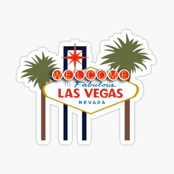  Las Vegas Nevada Sticker - Welcome to Fabulous Las Vegas Sign  - Vinyl Decal for Car Bumper Window (3 x 2)