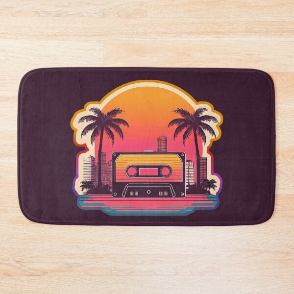 Item preview, Cassette tape and palm city retro sunset vaporwave designed and sold by analogsandpixel.