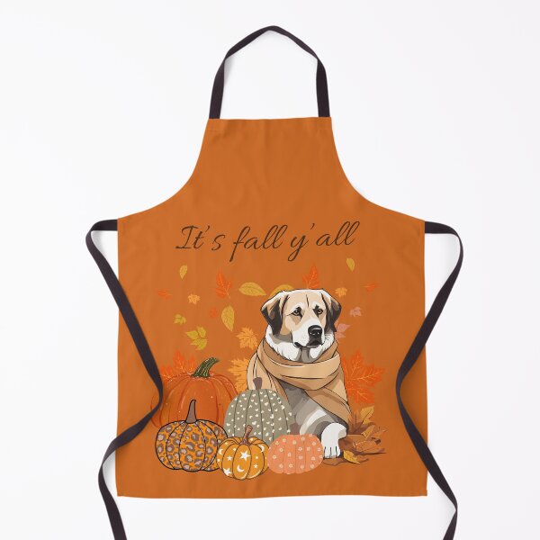 Item preview, 'It's Fall Y'all - Anatolian Shepherd Dog with Pumpkins and Leaves" designed and sold by GoodyPaws.