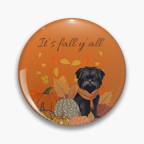 Item preview, 'It's Fall Y'all - Affenpinscher  with Pumpkins and Leaves" designed and sold by GoodyPaws.