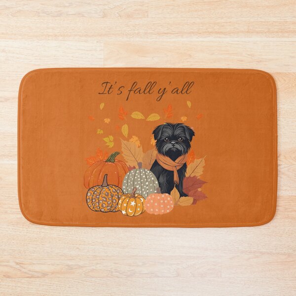Item preview, 'It's Fall Y'all - Affenpinscher  with Pumpkins and Leaves" designed and sold by GoodyPaws.