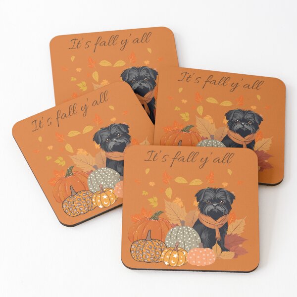 Item preview, 'It's Fall Y'all - Affenpinscher  with Pumpkins and Leaves" designed and sold by GoodyPaws.