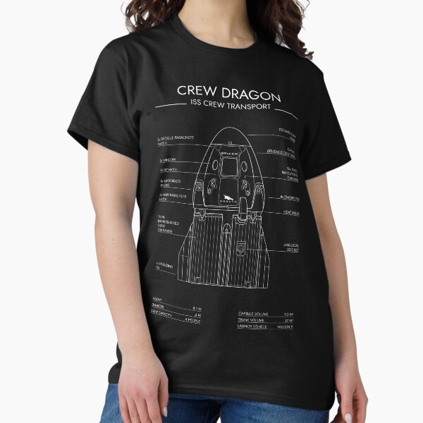 Item preview, Crew Dragon Spacecraft (White Stencil-No Background) designed and sold by BGALAXY.