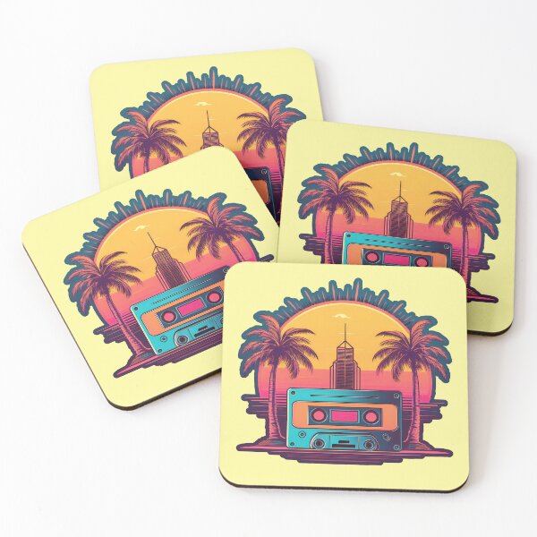 Item preview, Cassette tape, palms and retro sunset vaporwave style designed and sold by analogsandpixel.