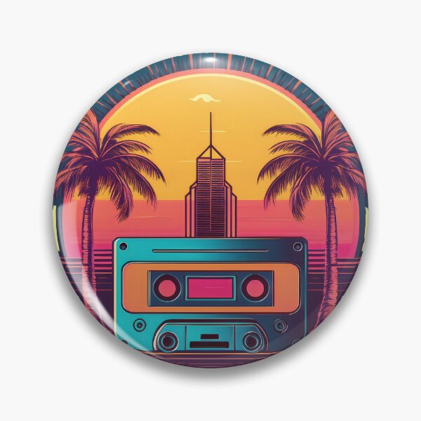 Item preview, Cassette tape, palms and retro sunset vaporwave style designed and sold by analogsandpixel.