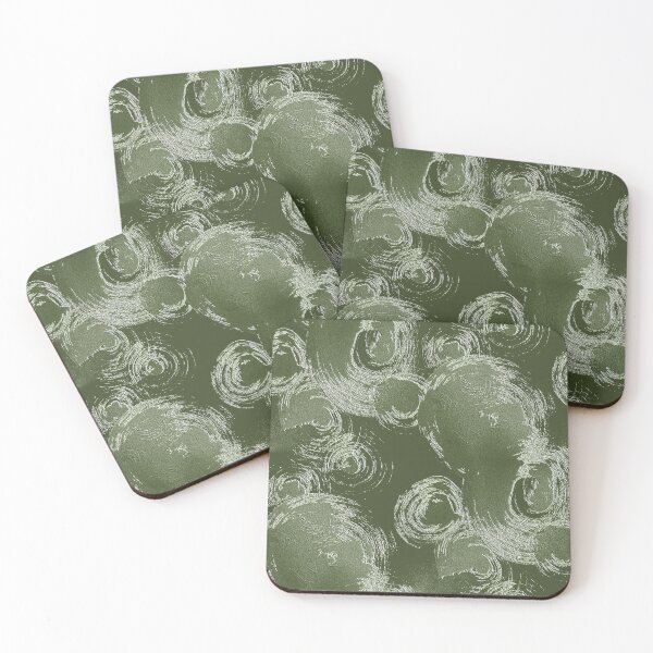 Item preview, Abstract Bubble Pattern in Olive Green designed and sold by Artistestella.