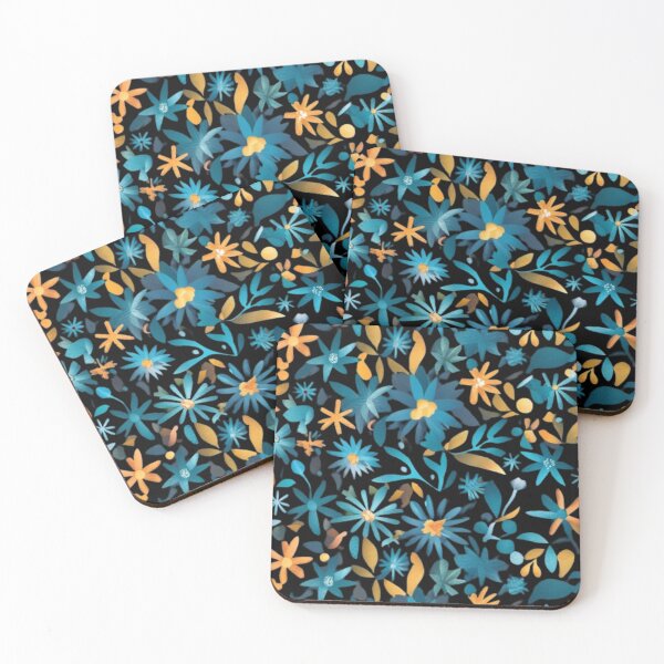 Item preview, Beautiful garden flowers in blue and yellow designed and sold by MargoMalej.