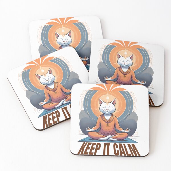 Item preview, keep it calm (meditating cat) designed and sold by pnidesign.
