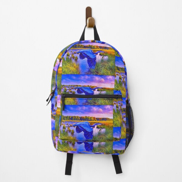 Artikelvorschau, Blauer Reiher mit Herbsthintergrund entworfen und verkauft von Vermont Gifts and Art.
