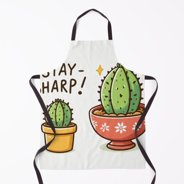 Item preview, Cartoon drawing of a small cactus in a decorative bowl. Add a fun phrase like "Stay sharp!" designed and sold by osamawaleed1997.