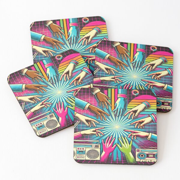 Item preview, Retro 80s Reaching Hands Design designed and sold by Genady.