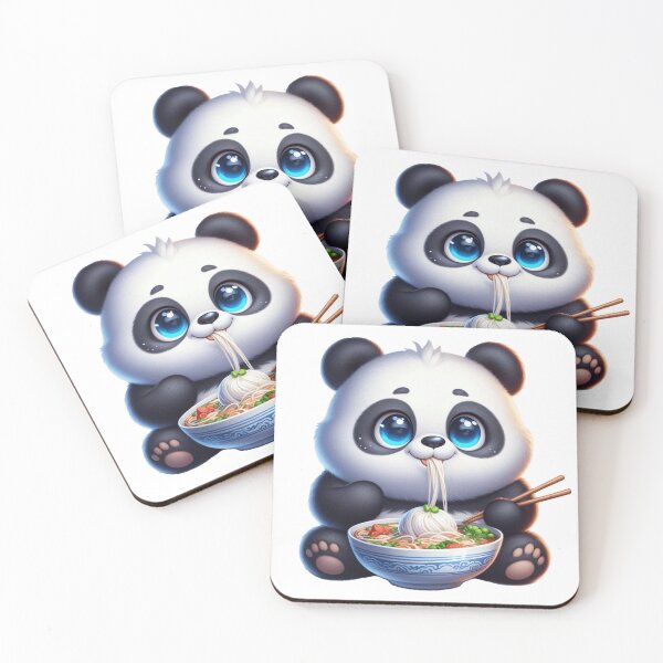 Item preview, Cute Fat Panda Eating Noodles 4 designed and sold by PANDALOVEART.
