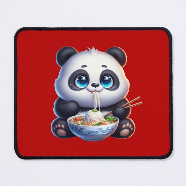 Item preview, Cute Fat Panda Eating Noodles 4 designed and sold by PANDALOVEART.