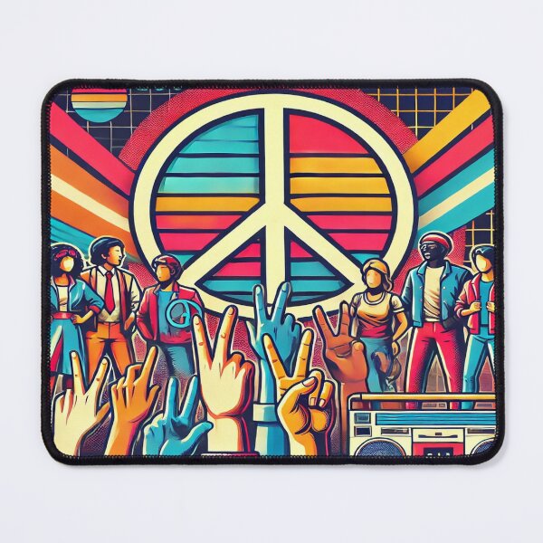 Item preview, Retro 80s Peace Sign Unity Design designed and sold by Genady.