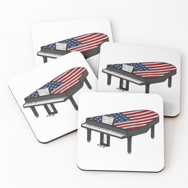 Artikelvorschau, Flügel USA Flagge Pianist Patriotischer Musiker entworfen und verkauft von doodlerob.