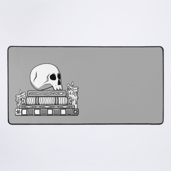 Item preview, Spooky Skull with Spellbooks and Candles designed and sold by Amanda Kinast.