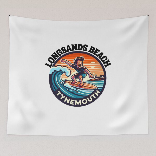 Item preview, Longsands Beach Tynemouth Surfer designed and sold by MerchByCraig.