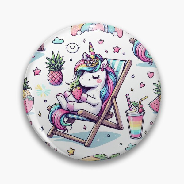 Item preview, Cute unicorn sitting on a deck chair designed and sold by Silbays.