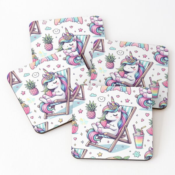 Item preview, Cute unicorn sitting on a deck chair designed and sold by Silbays.
