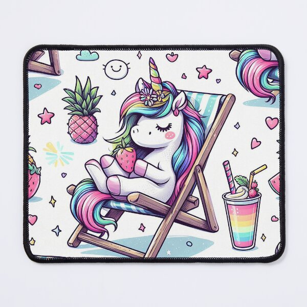Item preview, Cute unicorn sitting on a deck chair designed and sold by Silbays.