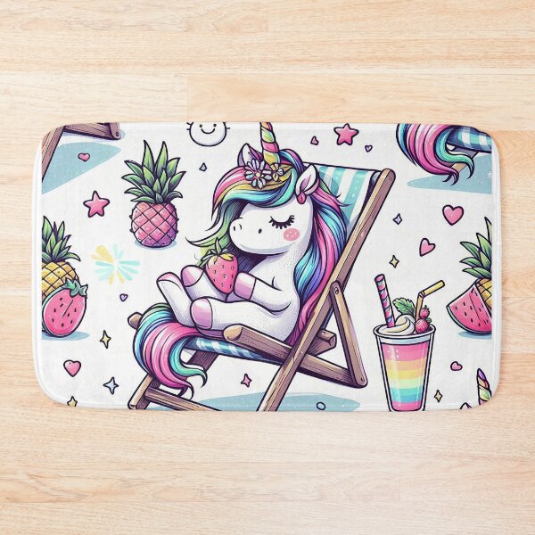 Item preview, Cute unicorn sitting on a deck chair designed and sold by Silbays.