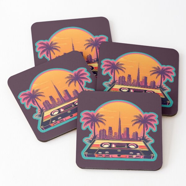 Item preview, Cassette tape 3D retro sunset city vaporwave designed and sold by analogsandpixel.