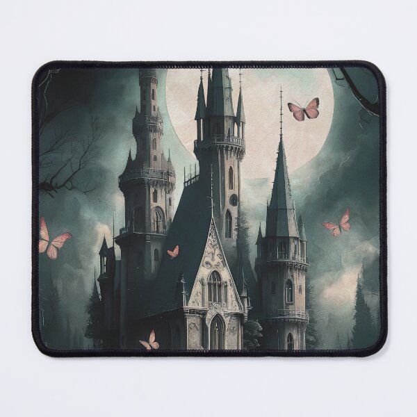 Item preview, Dark fairytale girly gothic realistic castle floral antique victorian fable gothic girl feminine oil painting designed and sold by Fantasy Cache.