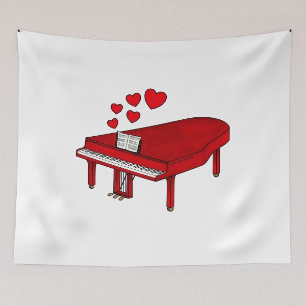 Item preview, Grand Piano Valentines Day Wedding Pianist Musician designed and sold by doodlerob.