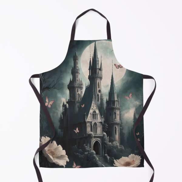 Item preview, Dark fairytale girly gothic realistic castle floral antique victorian fable gothic girl feminine oil painting designed and sold by Fantasy Cache.