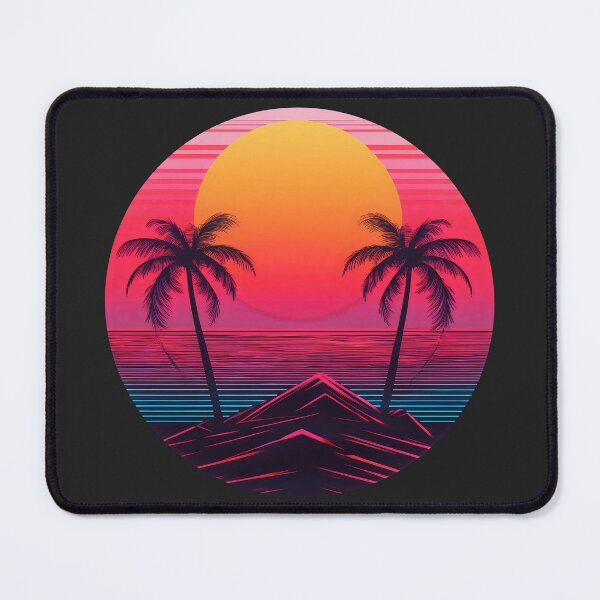 Item preview, Retro vintage sunset over palm island synthwave style designed and sold by analogsandpixel.