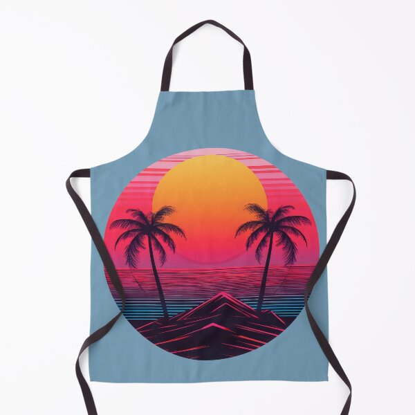 Item preview, Retro vintage sunset over palm island synthwave style designed and sold by analogsandpixel.