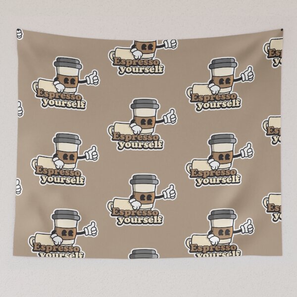 Item preview, Espresso yourself funny coffee quote for coffee lovers designed and sold by Rednosestickers.