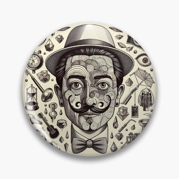 Artikelvorschau, Hipster-Muster in Schwarz und Weiß, inspiriert von Dali entworfen und verkauft von Silbays.