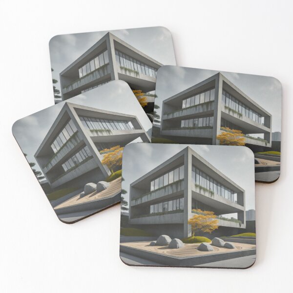 Item preview, Modern Building with Rock Garden designed and sold by BestArtByArvind.