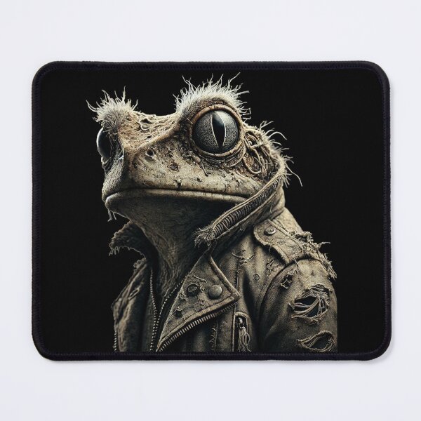 Item preview, Dystopian Frog in Leather Jacket - Futuristic Fantasy designed and sold by Blink Art Studio.