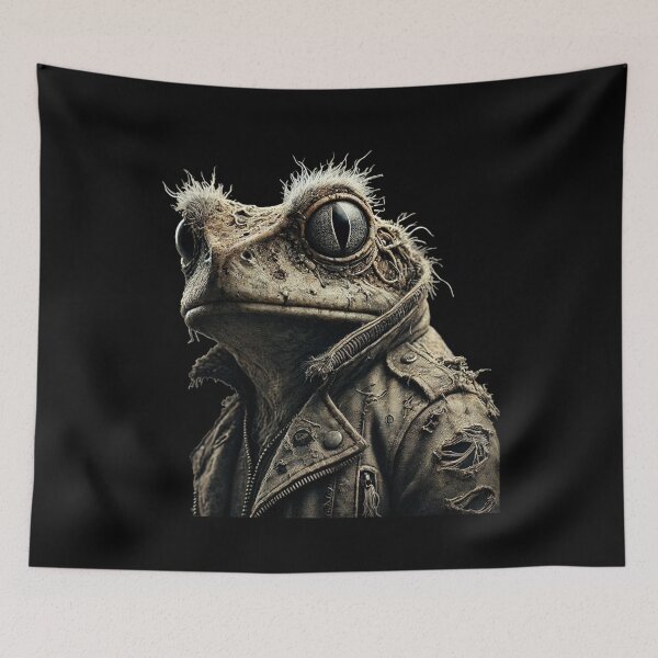 Item preview, Dystopian Frog in Leather Jacket - Futuristic Fantasy designed and sold by Blink Art Studio.