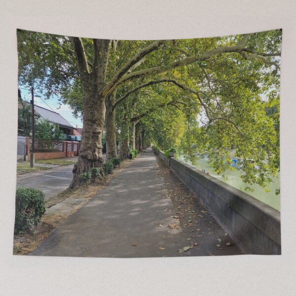 Item preview, Shady Promenade under Planes at a Riverbank designed and sold by Gaboro.