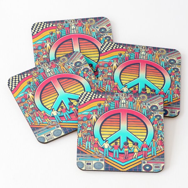 Item preview, Retro 80s Peace Symbol Harmony Design designed and sold by Genady.