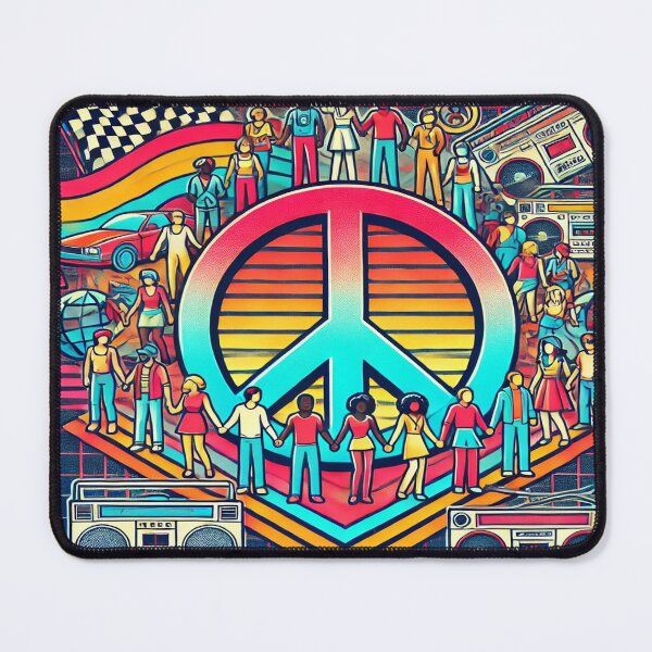 Item preview, Retro 80s Peace Symbol Harmony Design designed and sold by Genady.