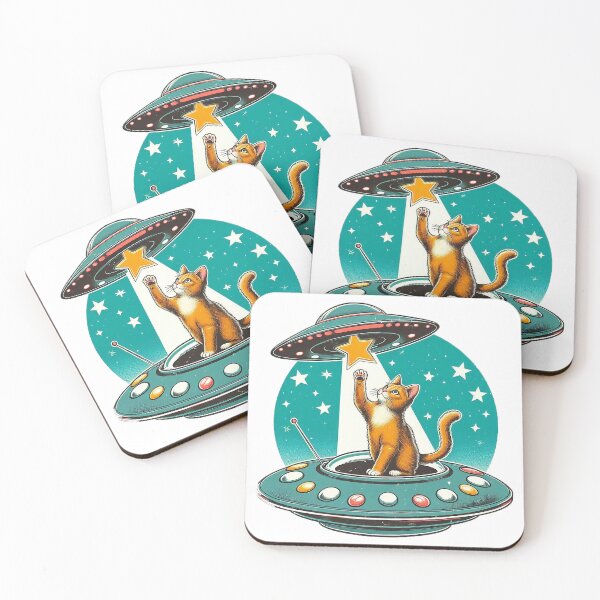 Item preview, Cat on an ufo trying to reach a star designed and sold by Silbays.