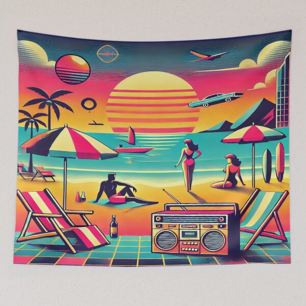 Item preview, Retro 80s Beach Vibes Design designed and sold by Genady.
