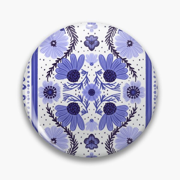 Item preview, Elegant Midnight Floral Pattern willo china pottery print  designed and sold by Jemma Jamie Skidmore.